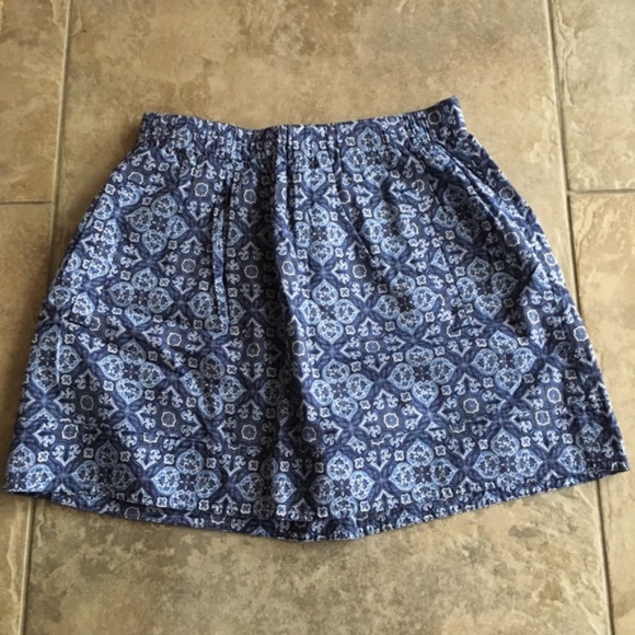 J.Crew Blue & White Patterned Cinched Mini Skirt🆕 - Picture 4 of 6